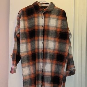 Forever 21 Orange and Grey Plaid Dress